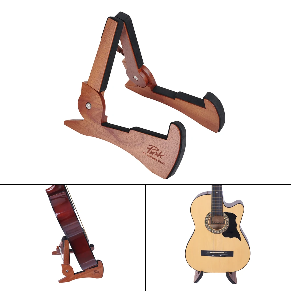 Universaalne Kokkupandav Kitarri Stand Omanik Mahagon täispuidust String Instrument Bracket Elektriliste Kitarride Bass