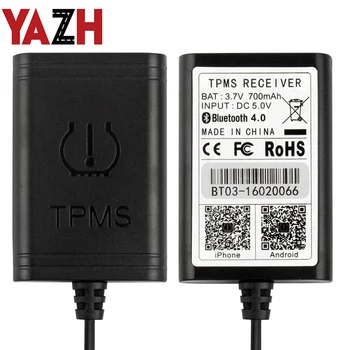 YAZH 2020. aasta uus auto USB-TPMS plug and play rehvirõhu jälgimise süsteem 4 traadita sisemine andur versioon Android seadmed