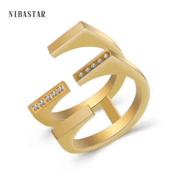 Mood Kulla Värvi Ring Sillutada Austria Crystal Ringiks, Tehes Double Layer Roostevabast Terasest Abielusõrmus Naistele