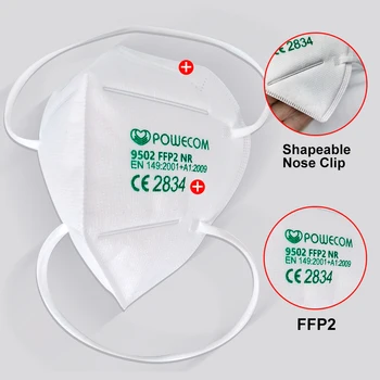 Powecom CE FFP2 Mask Peapael Stiilis Ohutuse näomaskid Respiraatorit, 95% Filtreerimine Suu Muffle Kate Tõeline Kaitsva Suu Mask
