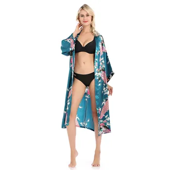 Lady Seksikas Kostüümid Jaapani Kimono Yukata Kleit koos Vöö Satiin Siidist Kampsun, Pidžaamad Sleepwear Naine Sile Supelda Rüü Kleit