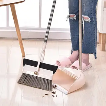 Floor Cleaner 2-in-1 Hari Klaasipuhasti Set Luud Sweeper Leibkonna Pehme Praktiline Kühvli Multifunktsionaalne Juuksed, Luud Tolmuvaba Creat F0O0