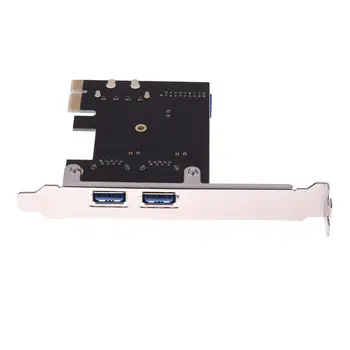 Väline 2-Port USB 3.0 PCI-E laienduskaardi USB3.0 + Sise-19Pin Päise PCIe Kaart 4Pin IDE Power Connector Lauaarvuti