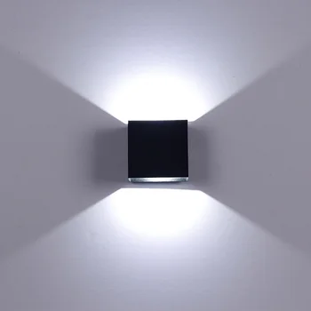 Enjoydeal 1TK 6W Square COB LED Alumiinium Seina Lamp Koju, Vann, Ees Peegli voodi kõrval Seina Lamp Koridori Valgus 85-265V Must/Valge