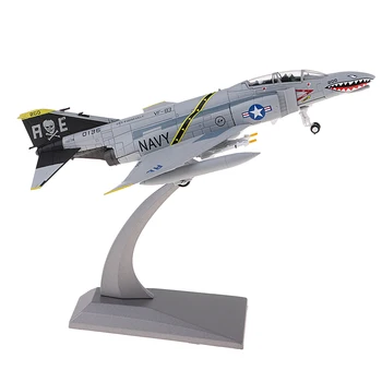 1/100 Valatud American F-4 Hävituslennukid Lennuk Mänguasjad W/ Metal Vitriin