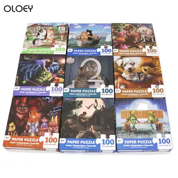 100 Töö Raamatu Mõistatusi Koera Pusle fidget mänguasjad, Mõistatusi Tükki Lapsed Mängud Mänguasi 3d Puzzle Cute cartoon Anime Sünnipäeva Kingitus