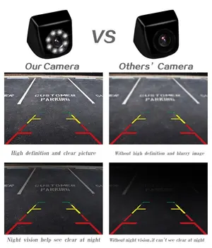 Super Night Vision 8 LED Auto tahavaate Kaamera Reverse Backup CCD jaoks VW T4 Multivan Transporter Caravelle Äri