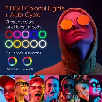 BlitzWolf BW-SL5 RGB LED Rõngas Tuli koos Statiivi Telefoni Juhitava Selfie Ringi Valgus Telefoni Omanik YouTube ' i Video Elavad