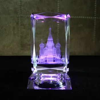 Crystal Kujukeste LED Valgustus Sisemine Nikerdamist Õigeusu Kiriku Püha Basil ' s Cathedral Kingitus Suveniiride Vintage Kodu Kaunistamiseks