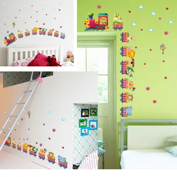 [ZOOYOO] multikas loomade rongi seina kleebised lastele toad lasteaed baby laste magamistoaga kodu kaunistamiseks kunsti kleebised