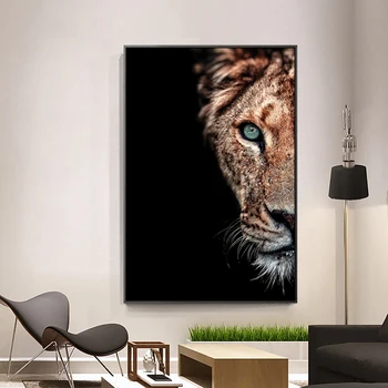 Isane lõvi ja lavica Lõuend Maalid Seina Art Modern Dekoratiivsed Plakatid Ja Pildid Lõuend Kunsti Loomade Pildid Tuba