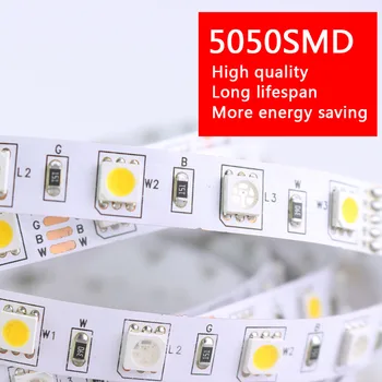 5050 RGBW LED Valgus 5 Meetrit Kõrge Luumenit Paindlik RGB + Valge/Soe Valge Lint Lambi Vilkumist Lindi DC 12V Sisekujunduses