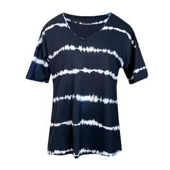 Женские Футболки Naine Triip Tshirts Pluss Suurus Lahti Lühikesed Varrukad Tie-die Print V-kaeluse Pullover Tops Särgid Camiseta Mujer