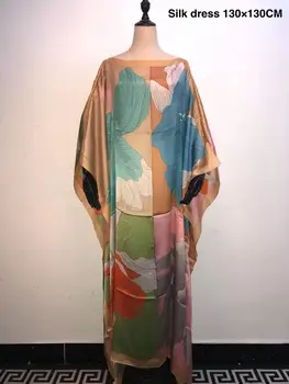 Pluss Suurus Euroopa Trükitud Silk seal kaftan Pikad kleidid Dashiki Moslemi Kleit Abaya Rüü Kleidid Aafrika Kleidid naistele