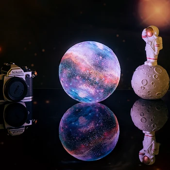 Dropship Uute tulijate 3D Print Star Moon Lamp Värvikas Muuta Touch Home Decor Loominguline Kingitus Usb Led Night Light Galaxy Lamp