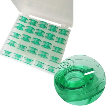 Roheline Plastikust õmblusmasina Poolid Set 4131825-45 jaoks Husqvarna Viking Valge Keermega Auk(1 karp=25 tk)(1 karp=30pcs)
