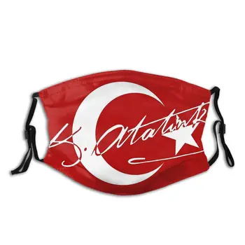 Ataturk Ja Türgi Lipu Punane Mitte Ühekordselt Trendikas Suu, Näo Mask Hingav Tolmukindel, kui Filter Talvel kaitsekaas Muffle