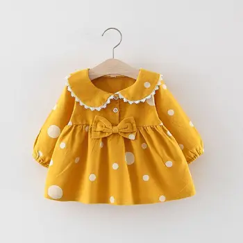 Tüdrukud Dress Väikelapse Lapsed, Beebi Tüdruk, Laste Riided, Sügis-Talv Pikk Põletatud Varrukad Polka Dot Print Kleit Printsess Kleidid