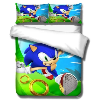 3D-Sonic The Hedgehog Lapsed Voodipesu Komplekt tekikott Padjapüürid Trööstija Kate Bedclothes Voodi, Voodipesu Twin Täis Queen, King Size