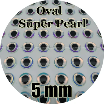 5mm 3D Super Pearl (Ovaalne Õpilane Valge Ring) / Hulgi-350 Pehme Vormitud 3D Holograafiline Kala Silmad, Lennata Sidumine, Alust, Meelitada