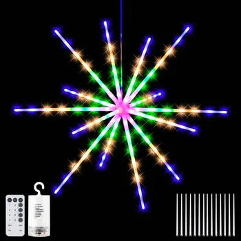 112LED Ilutulestiku Kerge Plahvatuse Modelleerimine Valguse Riba Meteoor Jõulud Dekoratiivsed LED Light String Mitmevärviline Kaugjuhtimispult