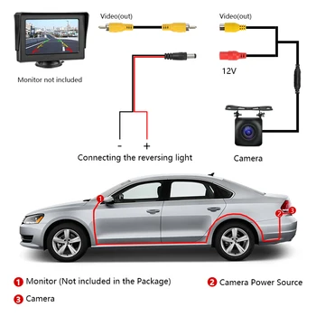 Develuck tahavaate Kaamera Veekindel Öise Nägemise 12V Vastupidine Cam Universaalne IP68 Backup Kaamera juhtseade Auto Audio Monitor