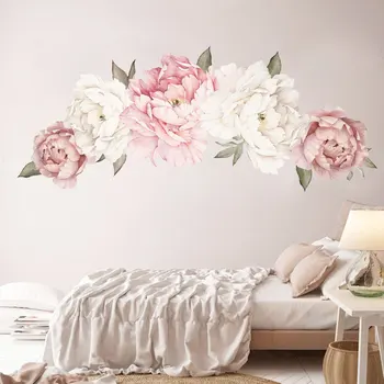Loominguline Kodu kaunistamiseks Pojeng lill akvarell seina kleebised elutuba, magamistuba kodu kaunistamise tarvikud