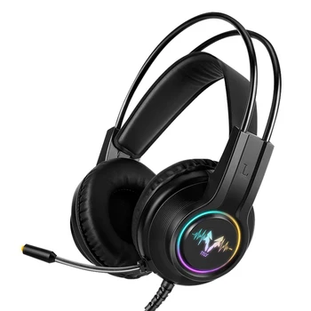 H200 7.1 Gaming Headset Kõrvaklapid Mikrofoniga PC-Arvuti Professionaalne Mängija Kõrvaklappide Surround Sound RGB Valgus