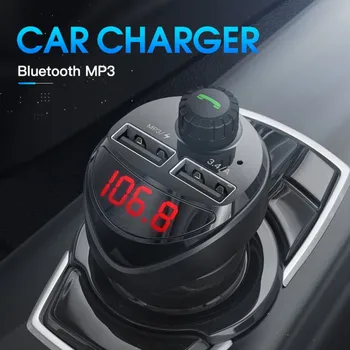 Bluetooth-5.0 Auto Audio MP3 Mängija Auto Eest FM-Transmitter-Car-Kit käsiraamat 3.4 Dual USB-Auto, Telefoni Laadimine 2020 Kuum