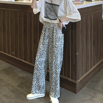 Vabaaja Püksid Naiste Leopard Printida Kaua Lahti Laotama Õhuke Suvine Harajuku Vabaaja Püksid Streetwear Naiste Trendikas Lihtne Stiilne Uus