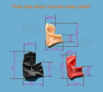 Unisex lateks kinnismõte sokk kummist 5 varbad sokid lühike sokk Nahk varvaste suurus S,M,L
