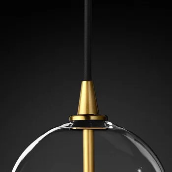 1 Valguse Selge Klaas Maailmas Led G4 Läige Valgustid Ripats Tuled Lihtne Nordic Gold Metal Rippus Lamp Söögituba Droplight