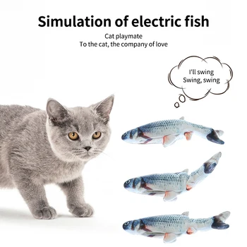 30CM Lemmiklooma Kassi Mänguasi Laadimine USB Simulatsiooni Elektrilised Tantsu Liigub Floppy Kala Kasside Mänguasi Lemmikloomade Mänguasjad, Interaktiivsed Koer, Kass Kingitused