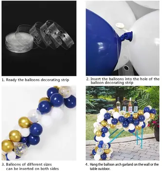 120Pc sinine valge kuld DIY Vanik Kit & Õhupall Arch Partei Asjade Kaunistused Pruudi & Baby Shower Sünnipäeva, Pulmapidu