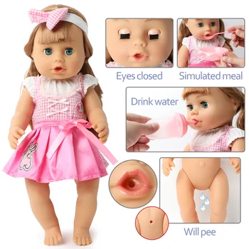 18 tolline uuestisündinud nukk on 46 cm DIY Bebe tõetruu vastsündinud beebi nukud mood Pikad juuksed veekindel silikoon Söötmine pudeli jaoks mänguasjad