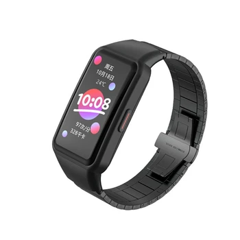 Asendamine Rihma -Huawei Honor Band 6 Smart Watch Topelt Snap-Lukk Kolm Helmed Solid Roostevabast Terasest Rihm Fashio