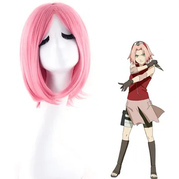 Coshome Naruto Parukad Kakashi Hinata Sakura Cosplay Kostüüm Valge Kollane Roosa Must Parukas Koos Peapaelad