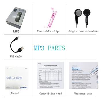 Philips Original 8GB Mini Muusika, MP3-Mängija, USB-Õpilane Sport Töötab Klipp Kõrvaklapid FM-Raadio Walkman SA1208