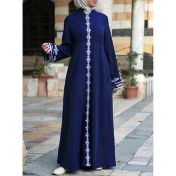 OTEN Moslemi Abaya Tõmblukk Pits Muutmine Elegantsed Daamid Kleit Dubai Vabaaja seal kaftan türgi Retro Kimono Islami Riided Платье