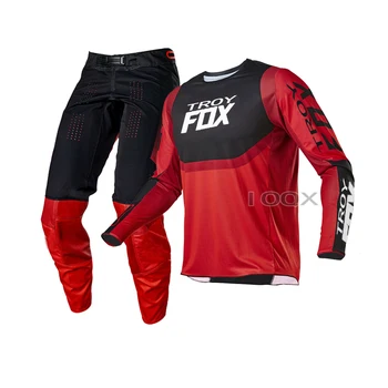 2021 Troy Fox MX/ATV Racing 360 Voke Jersey Pant Seatud Krossi Mootorratas Mustuse MTB BMX Bike Offroad Ülikond Meeste Komplektid