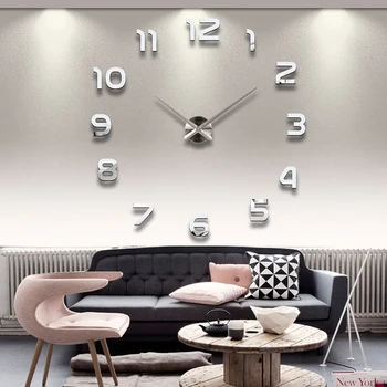 3D Seina Kleebis Kella Koju Saati Reloj De Valmistatud Dekoratiivsed Kellad elutuba Akrüül Peegel, Liim Seina Kella Kleebis