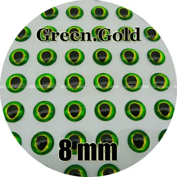 8mm 3D-Roheline.Kuld / Hulgi-600 Pehme Vormitud 3D Holograafiline Kala Silmad, Lennata Sidumine, Alust, Meelitada Tegemine