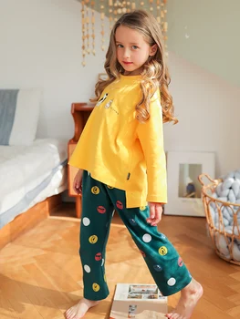 Laste Pajama Set Lapsed Pidžaama Tüdrukutele Nightwear Väikelapse Cartoon Puuvill Sleepwear Uus Kevad-Soft Baby Girl Öö Ülikond