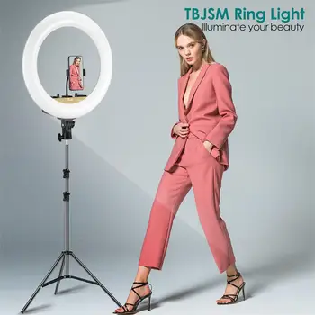 18inch Juhitava LED Selfie Ringi Valgus Statiivi USB Selfie Hele Rõngas Lamp Fotograafia Rõngasvalgusti Koos Seista Tiktok Youtube
