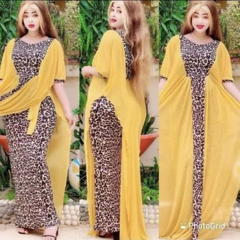Leopard Printida Aafrika Kleidid Naistele 2021 Aafrika Riided Moslemi Pikk Kleit Pikkus Moe-Aafrika Kleit Daam Aafrika Riided