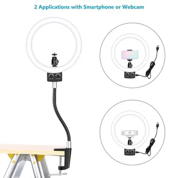 Neewer 8.9 tolli Veebikaamera Tuli Logitech Webcam Juhitava USB LED Rõngast Kerge ja Paindlik Seista ja Telefoni Omanik