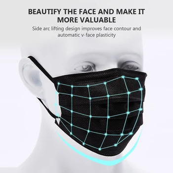 10tk Must Nägu, Suu Mask Kasutatav 3-kihiline Kõrva Aasa Tolmukindel Suu Katta Maskiga Mehed Naised Täiskasvanute Mascarilla Masque Respiraatorit