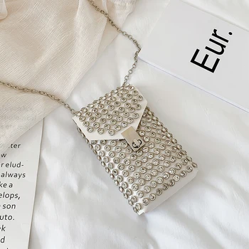 Diamond Mini Square Crossbody Kott Telefoni kott 2020. aastal Uue Kvaliteedi PU Nahast Naiste Käekott Vöö kott Lukustada Õla Messenger Kott