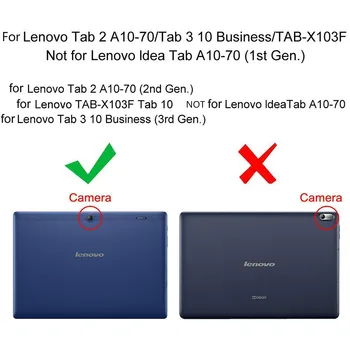 Juhul Tableti Kate naha puhul Lenovo Tab2 A10-70F/L A10-30 X30F 10.1 Tolline Lenovo Tab3 10 Äri X103f TB3-X70F/M Kaas