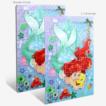 Disney 3d Puzzle / Külmutatud 2 Puzzle 60 Tükki Laste Hariduslik Mänguasi Puidust Puzzle Marvel Puzzle Merineitsi Printsess Lapsed Puzzle
